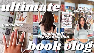 bookshelf organization, book shopping, reading journal catch up | ultimate book vlog!!