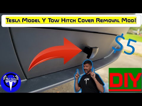 Tow Hitch Cover Removal Modification/DIY ~ Tesla Model Y Long Range AWD  Dual Motor 