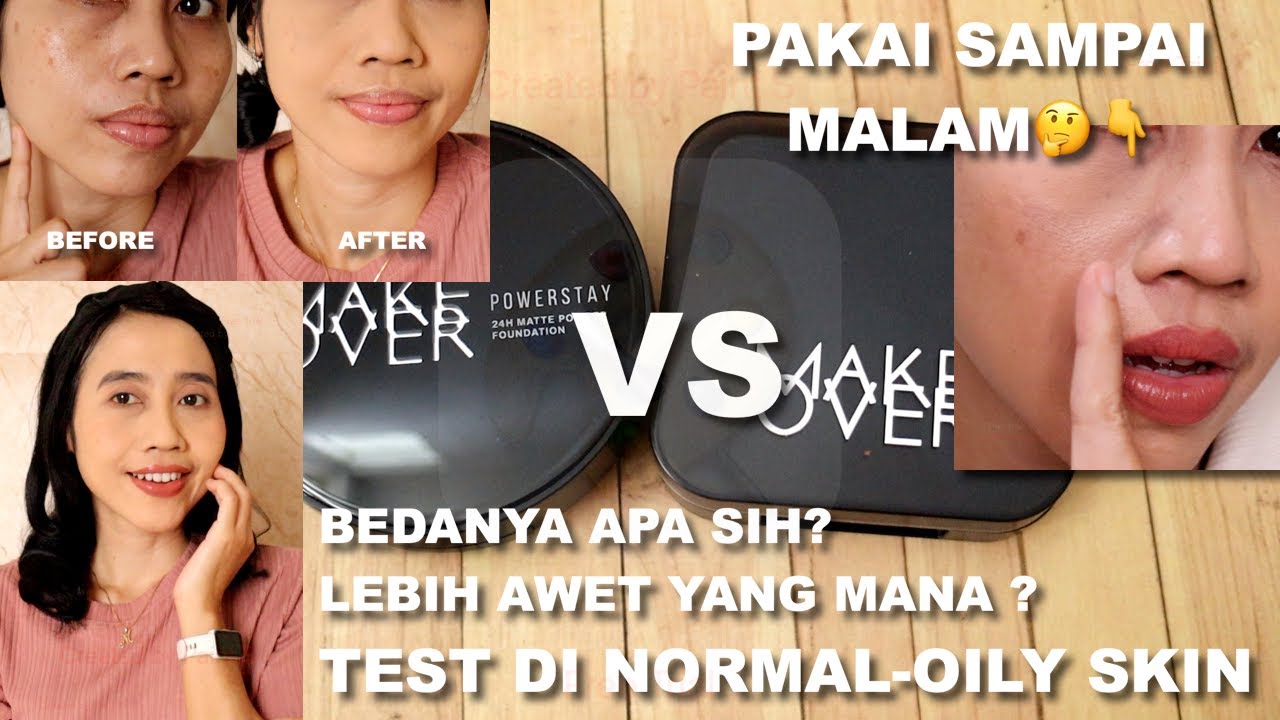 BATTLE MAKE OVER POWERSTAY POWDER FOUNDATION VS PERFECT COVER POWDER FOUNDATION 🙌🏻 | Maria Soelisty