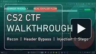 CS2 CTF Full Walkthrough | Recon, Header Bypass, Command Injection & Steganography
