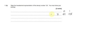 Q1b: Denary to Hexadecimal