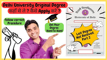 DU Degree Duplicate kaise issue karvaye . DU Degree re issue procedure. Degree fir se issue How ?