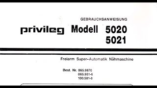 Privileg Super Automatik 5020, 5021 Nähmaschine Sewing machine Швейная машина Instruction