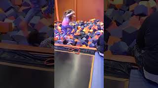 Dad stuck in foam pit at skyzone!