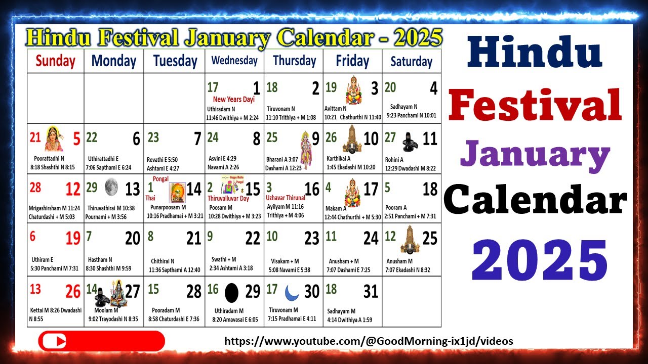 Hindu Festivals January Calendar 2025, #2025Januarycalendar , #calendar2025, - YouTube hindu-festivals-january-calendar-2025-2025januarycalendar-calendar2025-youtube
