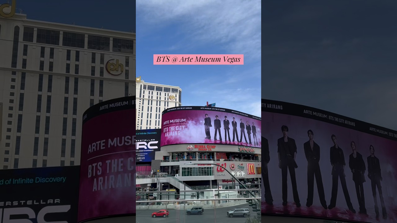 BTS @ Arte Museum in Vegas! 🤩 #bts #btsarmy #btstour #lasvegas #music