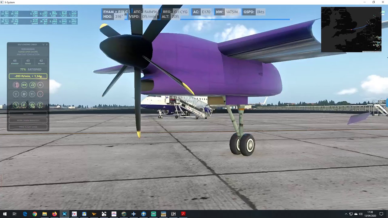 EHAM Amsterdam Schiphol - EGLC London City | SSG Embraer E170LR | TRAFFIC GLOBAL | X-Plane 11