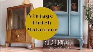 Vintage Hutch Makeover With  Mineral Paint and Chalk Paint | Blend Paint on Furniture