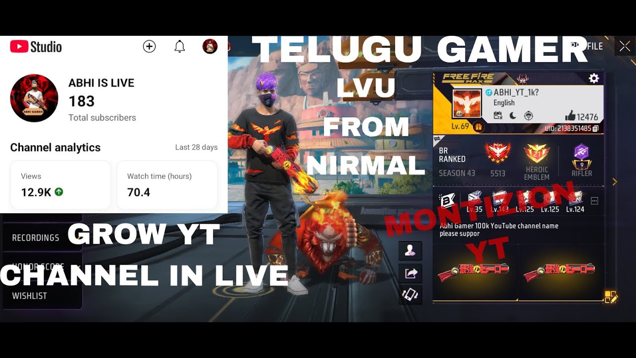 FREE FIRE LIVE TELUGU | WITH SUBSCRIBERS 🥺 ️‍🔥 - YouTube