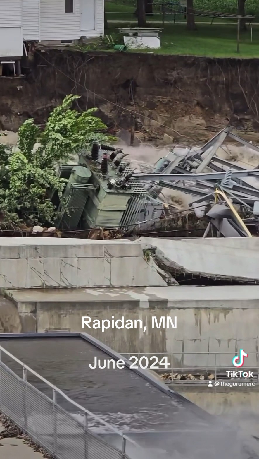 RAPIDAN, MN - The river flood damage continues to erode away land. Collapse is imminent for the home