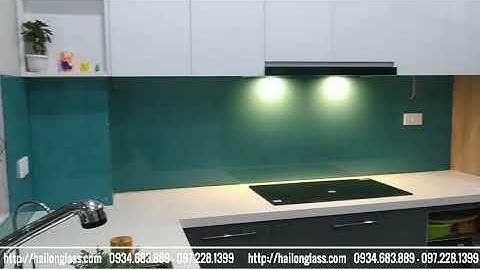 KÍNH ỐP BẾP MÀU XANH NGỌC LẮP ĐẶT TẠI CC LÊ TRỌNG TẤN - HÀ ĐÔNG