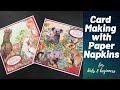 How to make cards using Paper Napkins for Beginners and Kids
