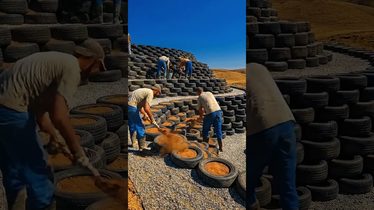 Amazing Garden Transformation Using Old Tires! ♻️🌻