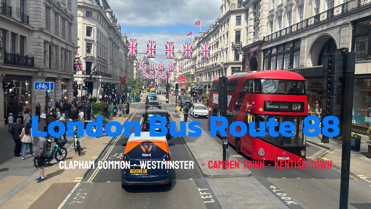 (4k) POV upper deck tour through London most historic views on Route 88 SW to NW