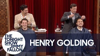 Henry Golding and Jimmy Fallon Give Haircuts to Random Audience Members