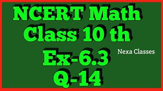 Triangles | Chapter6 Ex 6.3 Q 14 class 10 | NCERT | Math Class 10th