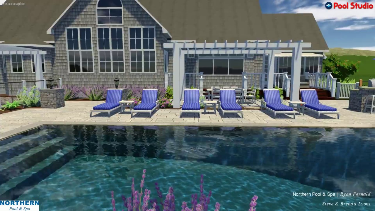 Gunite Swimming Pool - 3D Pool Design - Newmarket, NH