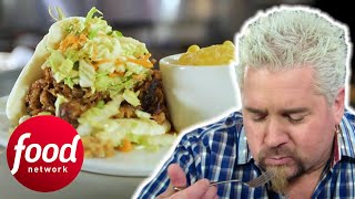 Guy Devours An Outstanding Asian-American BBQ Sandwich | Diners, Drive-Ins \& Dives