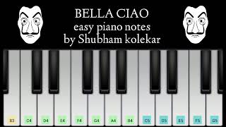 Bella Ciao - Money Heist Piano Tutorial  (slow notes)  by Shubham Kolekar