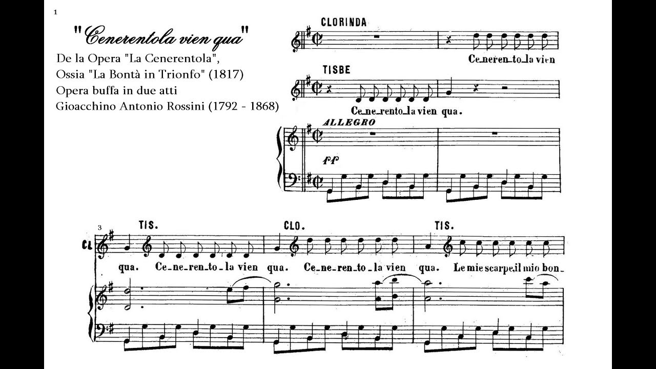 Rossini, Gioacchino (1792 - 1868) Cenerentola Vien Qua (from the