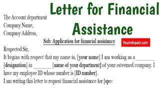 Letter for Financial Assistance - Financial Assistance Request Application