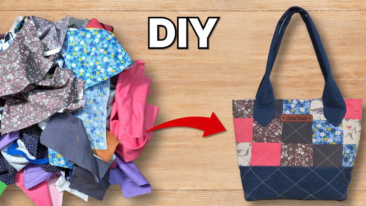 DIY 자투리 원단으로 귀여운 패치워크 가방 만들기