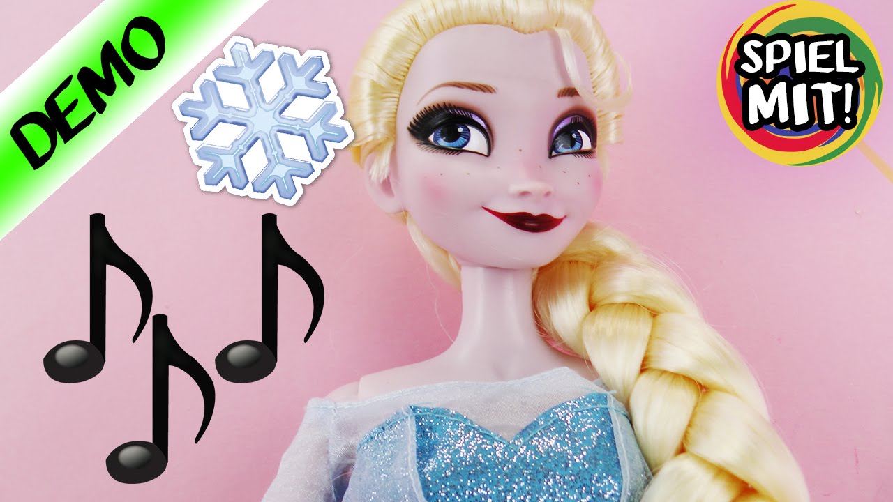Elsa Singt Let It Go Singende Disney Frozen Eiskonigin Puppe Mit Lichteffekten Youtube