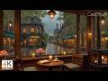 Rainy Coffee Shop Jazz ☕ Gentle Piano, Fireplace Ambience and Paris Street Calm at Night