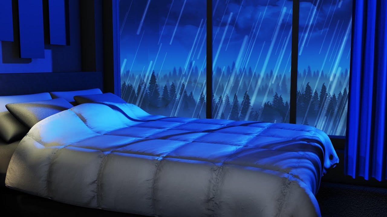 ► Box Fan and Rain Sounds for Sleeping with NO THUNDER, 10 hours of Fan White Noise and Rain in 4k