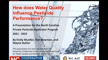How does water quality influence pesticide performance?
