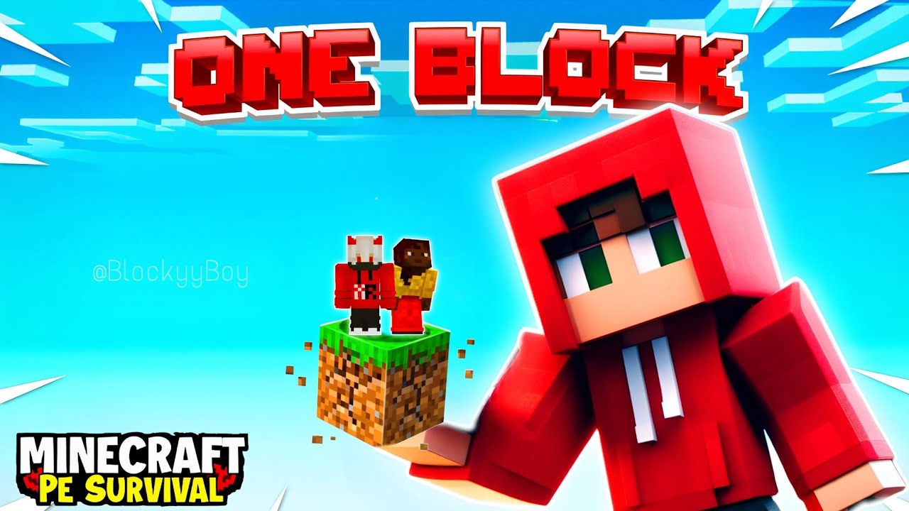 Minecraft PE One Block Survival Series | Minecraft one block in PE ...