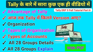 Tally erp 9 Complete Course Part 6 | Tally All 28 Groups Details With Example | Tally Basic part