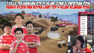 7 KILLS! REAKSI BOYKA & RYZEN LIHAT PERJUANGAN BTR DI KEJAR ZONA & DAPATKAN POIN | MATCH TEGANG