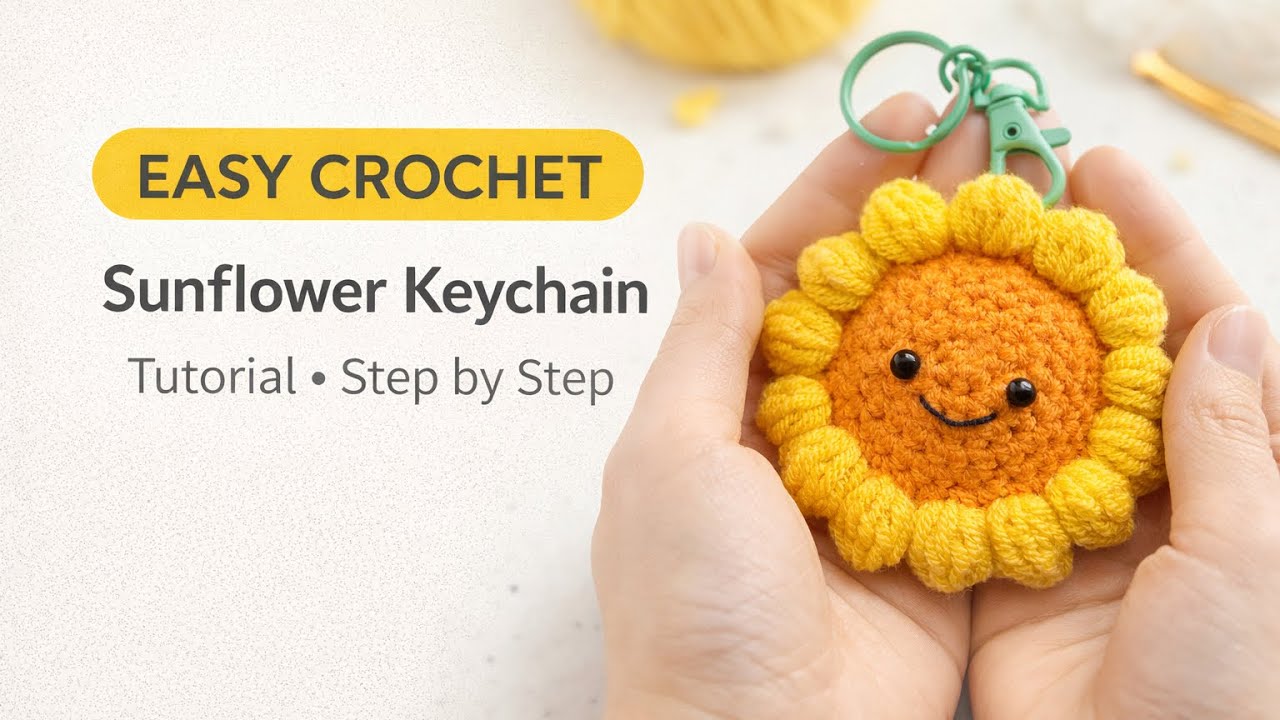 Брелок Подсолнух Крючком | В стиле Jellycat | Легкий Урок для Новичков