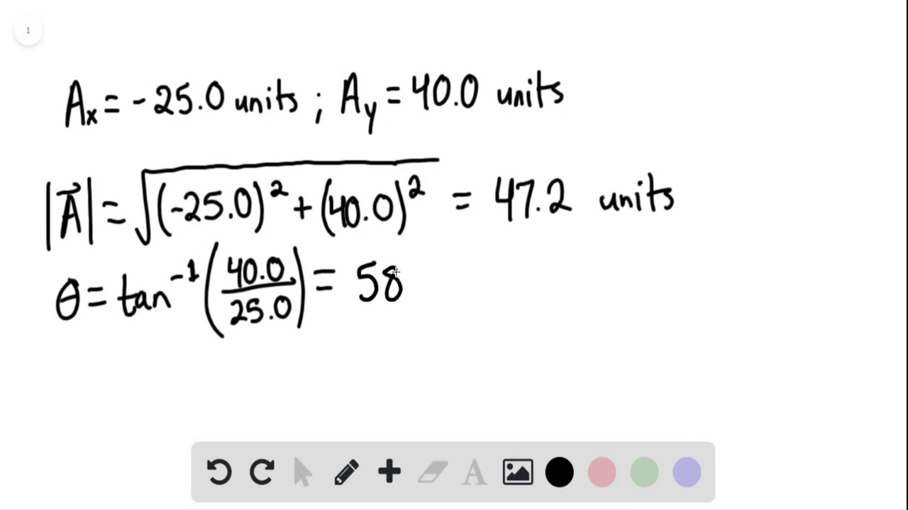 SOLVED A vector has an x  component of  25 0 unit…