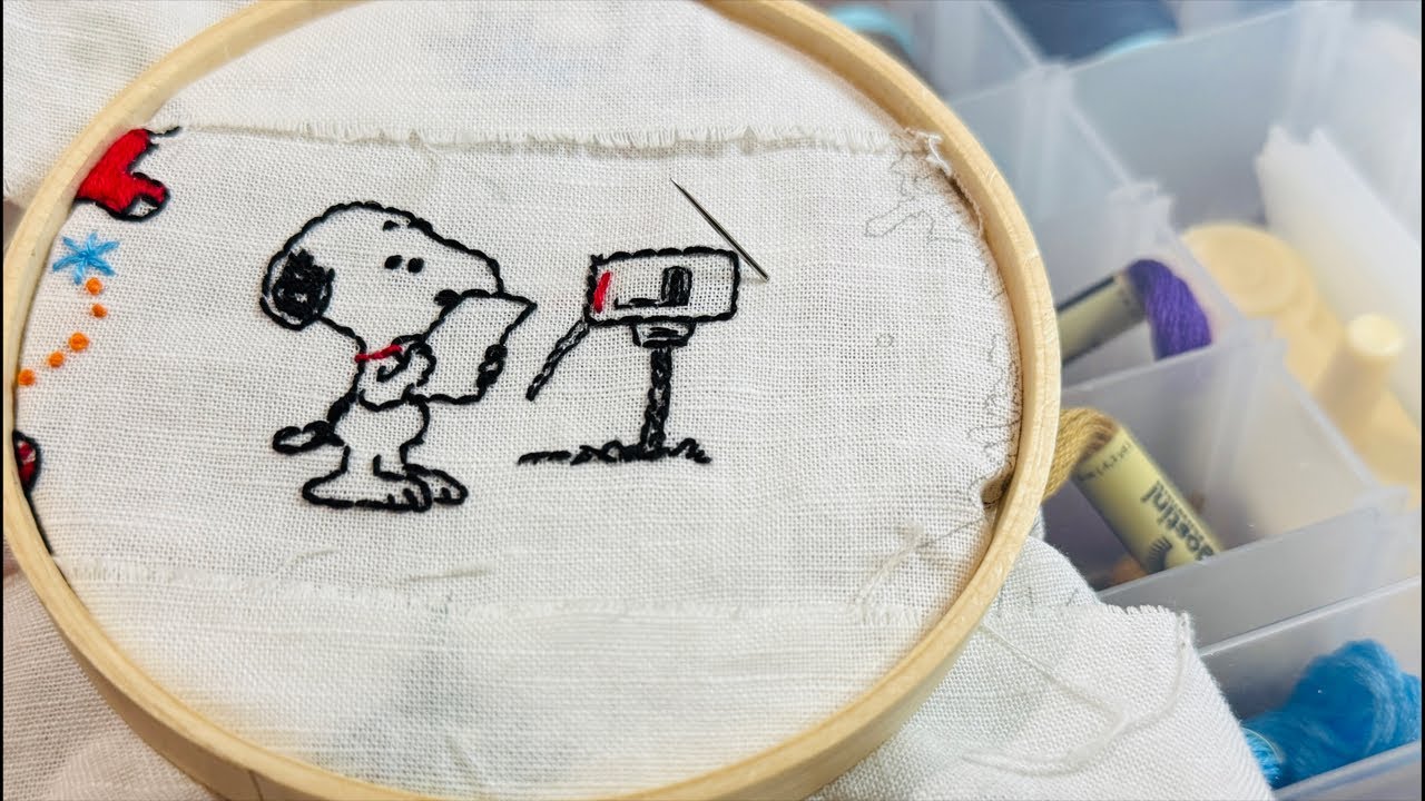 スヌーピー刺繍74号ポストちくちくするだけ デアゴスティーニ - YouTube