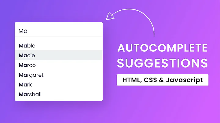 Autocomplete Suggestions On Input Field | HTML, CSS & Javascript