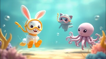 Nhạc thiếu nhi | Động Vật Biển | Bé học các loại động vật biển : Gặp gỡ sò, cua, bạch tuộc, cá...,