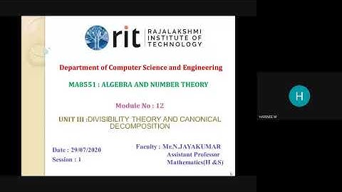 MA8551 ANT UNIT III  Number  Patterns 29 07 2020 Session 1