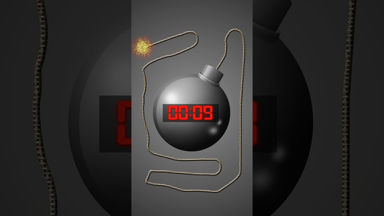 10-секундный таймер со взрывом бомбы.