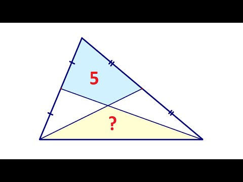 Найдите площадь треугольника на рисунке, если площадь четырёхугольника равна 5 ★ Быстрый способ