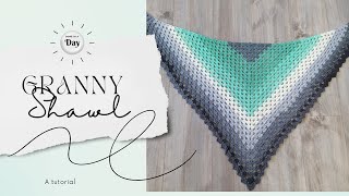 Complete in a day! Easy Granny Stitch Shawl Crochet Tutorial