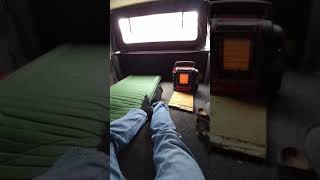 Mr Heater Portable Buddy in truck bed with topper. screenshot 5