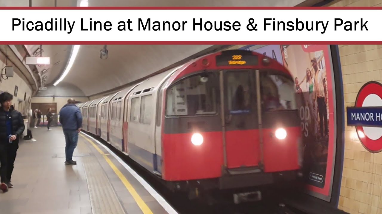 Picadilly Line at Manor House and Finsbury Park 1973 London Underground Stock (4K)