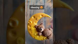 Baby Shower Cake Topper | How To Make a Moon \& Teddy Bear With Foundant