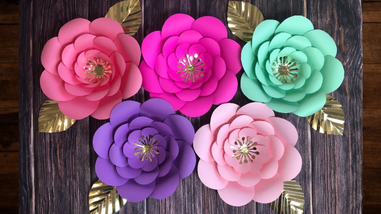 Floral Birthday Decoration At Home || Paper Flowers Decoration For ...