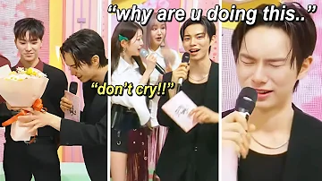 Kpop idols making Chaemin cry on his last day on Music Bank (ft. IVE, SEVENTEEN)
