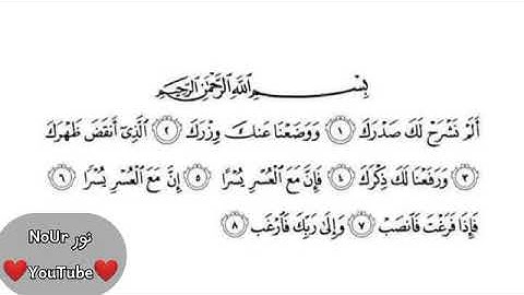سوره الشرح بصوط كورتش مكررة ٢٧ مرة