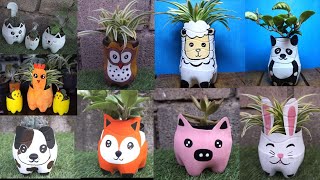 9 ideas to make pots animals from plastic bottles