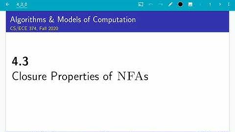 UIUC CS 374 FA 20: 4.3. Closure properties of NFAs (kleene star and concatenation)